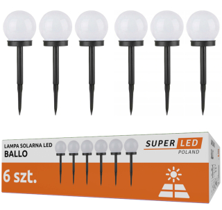 Solárna zapichovacia záhradná lampa - 6x LED záhradná lampa Solárna biela guľa 10 cm