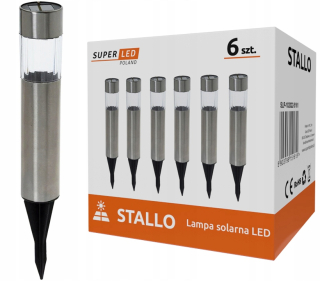 Solárna zapichovacia záhradná lampa - 6x solárna LED záhradná lampa riadená Inox Post