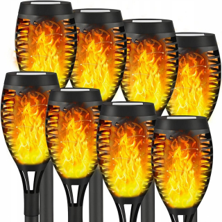 Solárna zapichovacia záhradná lampa - 8 kusov slnečná LED lampa záhradná oheň Fire Flame