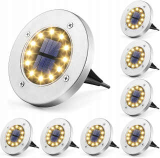 Solárna zapichovacia záhradná lampa - 8ks LED SOLÁRNE ZÁHRADNÉ LAMPY