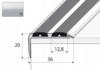 A37N Anti -Slip Staircase 90 cm striebro