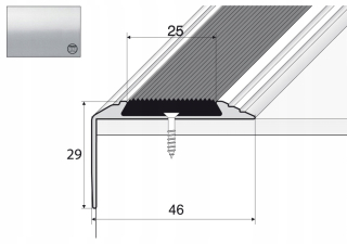 A38 Non -slip Staircase 120 cm striebro