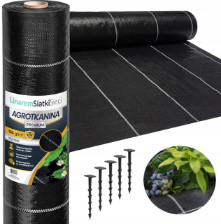 Agrotextília - Agrotkanín 135G 1,1x100 m čierny UV agrotextile 3% Antichwastowa + Powels