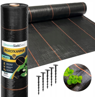 Agrotextília - Agrotkanín 90G 1,6x100M Black UV Agrotextile 3% Antichwastowa + Powels