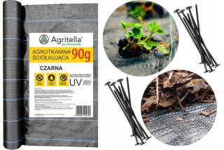 Agrotextília - Agrotkanín Mulching School Fabric Mat 1,6x100m + 50 vysokých podpätkov