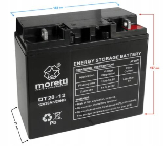 Batéria do kosačky - Gélová batéria Strong Moretti (Gel) OT 12V 20AH Blokač Traktor