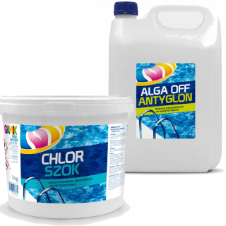 Bazénová chémia - ALGA OFF Antiklon 4L + chémia šoku chlóru pre bazén