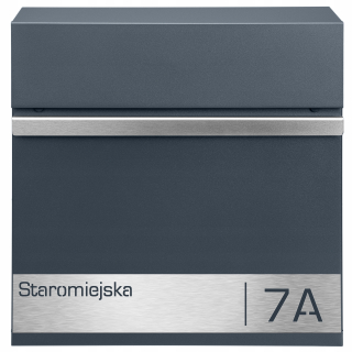 Poštová schránka - Antracite Mailbox SLAS + Adresa Laminátová oceľ