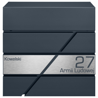 Poštová schránka - Anthracite Mailbox pre poštu + kefované dosky