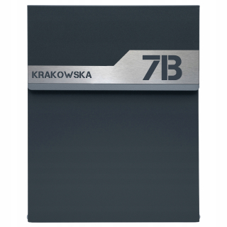 Poštová schránka - Anthracite Slim Mailbox pre zoznamy s vašou adresou laserové gravírovanie