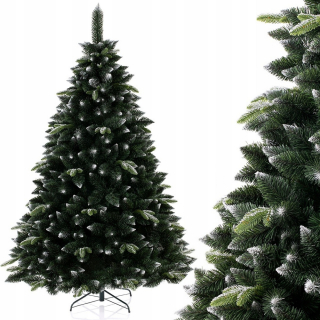 Ameliahome hustý umelý vianočný stromček sneh 250 cm