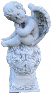 Záhradná figúrka - Angel Angel na loptičke betónová figúrka dekorácia