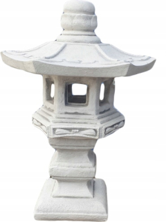 Záhradná figúrka - Betónová záhradná postava - japonská lampa so strechou založenou na