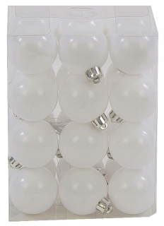 Biele posmrty nonasty bublinky Bauble 24 kusov