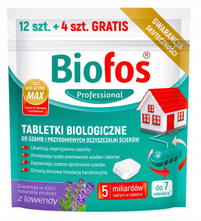 Prostriedok do žumpy, septiku - BIOFOS TABLETY DO septikov 12 KS + 4 KS ZADARMO
