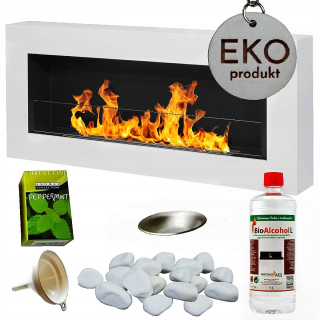 Bio krb 90x40 box v plochom bielom skle 900 x 400