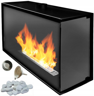 Rohový bio krb p krb 65 650 plné sklo