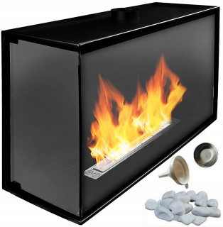 Rohový bio krb krb Eco 80 ľavého plného pohára