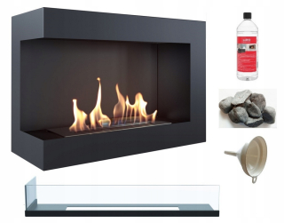 Delta Corner Bio Fire 700 TUV Szyba Pebbles
