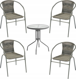 Bistro Bar Terrace Table 4 + stoličky