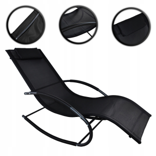 Záhradné lehátko - Bituxx bazén Garden Deckchair až 50 čiernych hojdania