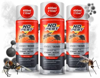Repelent proti hmyzu - Príprava centra bombovej hmly pre komáre múch noes no Pest 400 ml (3 ks)