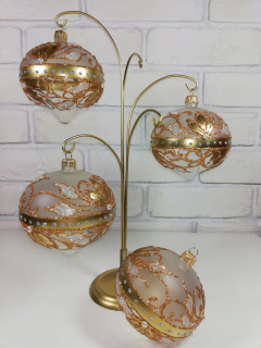 BAUBLE, ručne maľované sklenené obaly 9 cm.