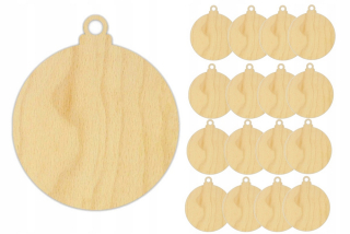 DeCoupage BAUBLE Medal Plywood Pendant 10cm 50 ks