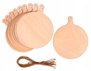 Bauble Full Wooden Pendant 13,5 cm 10 ks