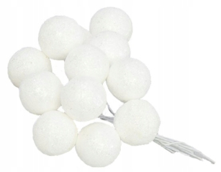 Glitter Baubles na drôte 2,5 cm 12 kcs 4kol hlava hlavy