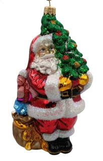 Vianočný stromček vianočné gule Santa s vianočným stromčekom 18 cm