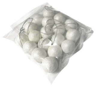BAUBLES BITTLES WHITE PREPENDANTS 2,5 cm 18 ks