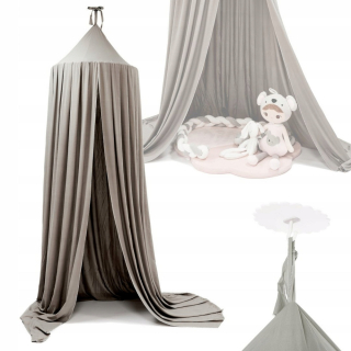 Stan pre deti - Canopy curtain stan tipi visiaci šedý