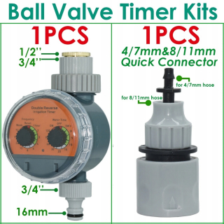 Postrekovač - Guľový ventil Water Timer Záhradné automatické 2-cestné 4-cestné odkvapkávanie skleníka