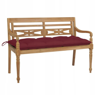 Záhradná lavica, lavička - Batavia s vankúšovým vankúšom 120 cm Teke Wood