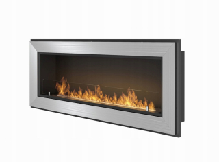 Jednoduchý požiarny rámec 1200 Inox Bio Fire s pohárom