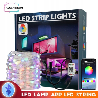 Svetelný stĺp do záhrady - Bluetooth LED curtain String Lights Window Fairy Light s LED aplikáciou LAMP
