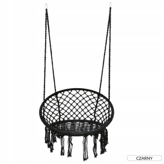 Závesné hojdacie kreslo - Skladacia zásuvka swing do77 boho 80 cm čierna