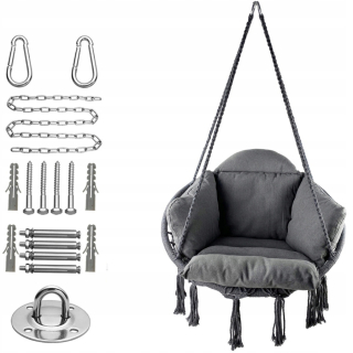 Záhradná závesná stolička - Stork Nest Swing vankúš xl tmavošedá