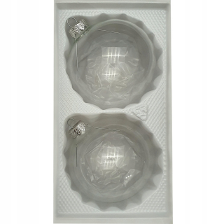 Baubles 10 cm/2 ks priehľadné bezfarebné sklo