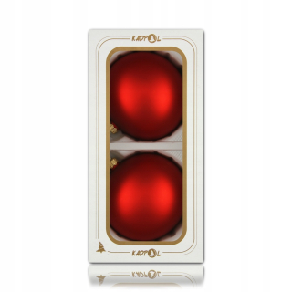 Baubles 12 cm/2 ks červené sklo mate hladký