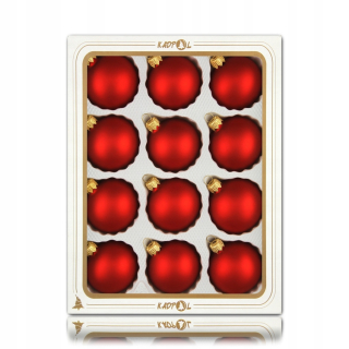 BAUBLES 6 cm/12 ks červené vianočné sklenené podložka