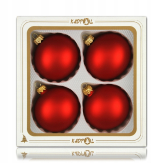 BAUBLES 8 cm/4 ks červené vianočné sklenené podložka