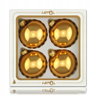 BAUBLES 8 cm/4 ks Zlatý lak na vianočný stromček