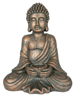Buddha M - Figurínová sedenie živice, dekorácia sochárstva