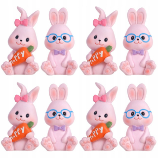Bunny Cakes Topper Rabbit Ornament Obrázok 8 ks