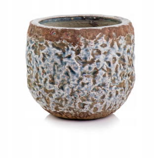 Obal na kvetináč - Keramický hrniec 16 cm modrý vintage