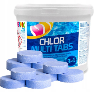 Bazénová chémia - Bazén chémia viacerých tabliet 200g modré 3 kg
