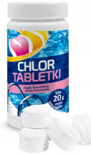 Bazénová chémia - Chémia bazénov pre chlór dlhé tabs 20 g 1 kg bazén