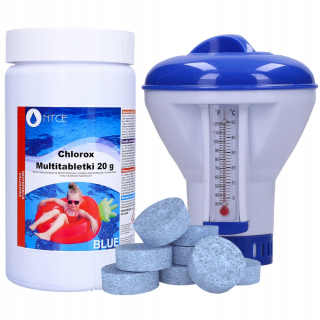 Bazénová chémia - Chlór pre biliardové tablety viac 20 g 1 kg + dávkovač